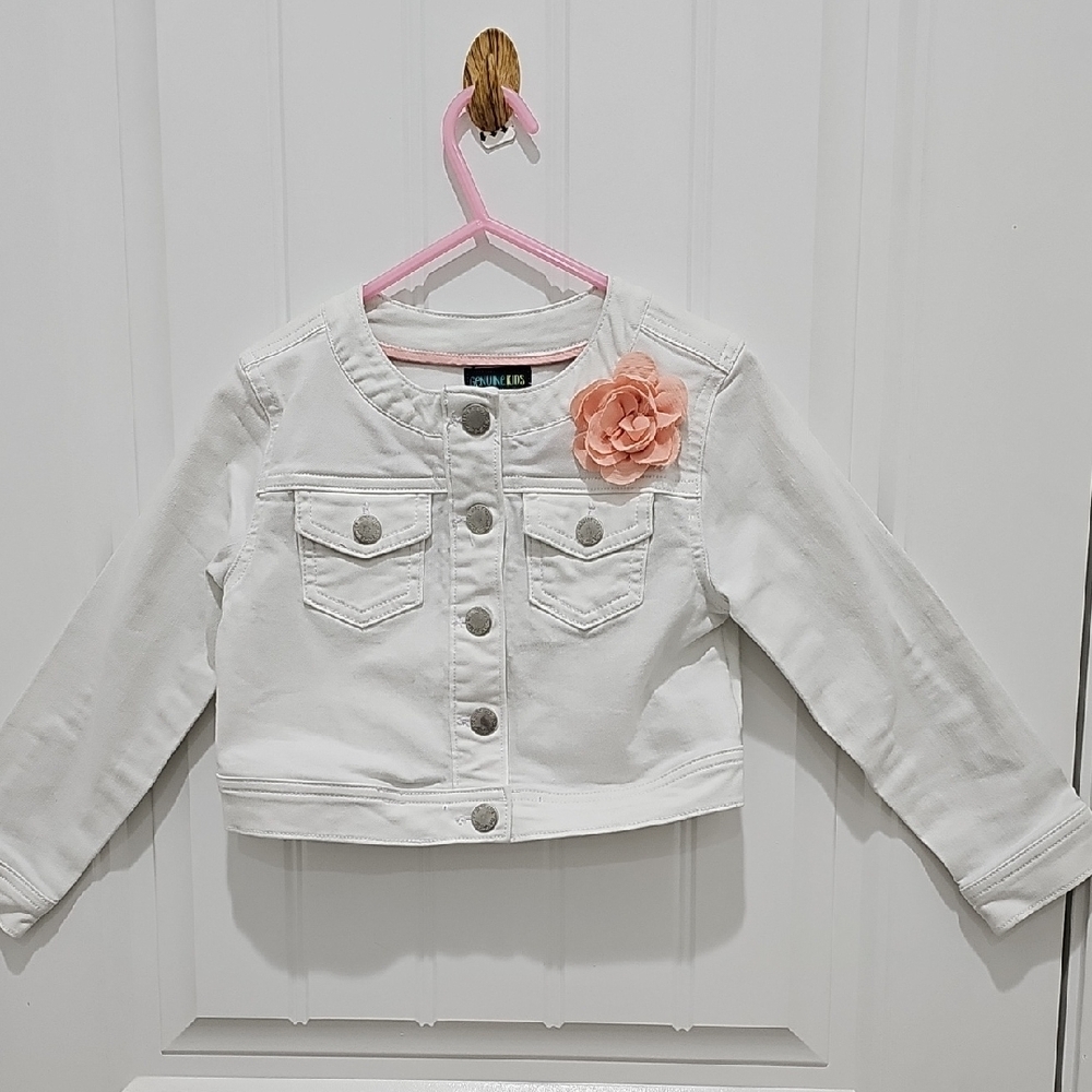 OshKosh B'gosh White Jean Jacket with Floral Detail